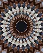 Brown Earth Toned Geometric Mandala Rug