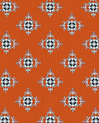 Ornate Floral Motif Red Orange Pattern Rug