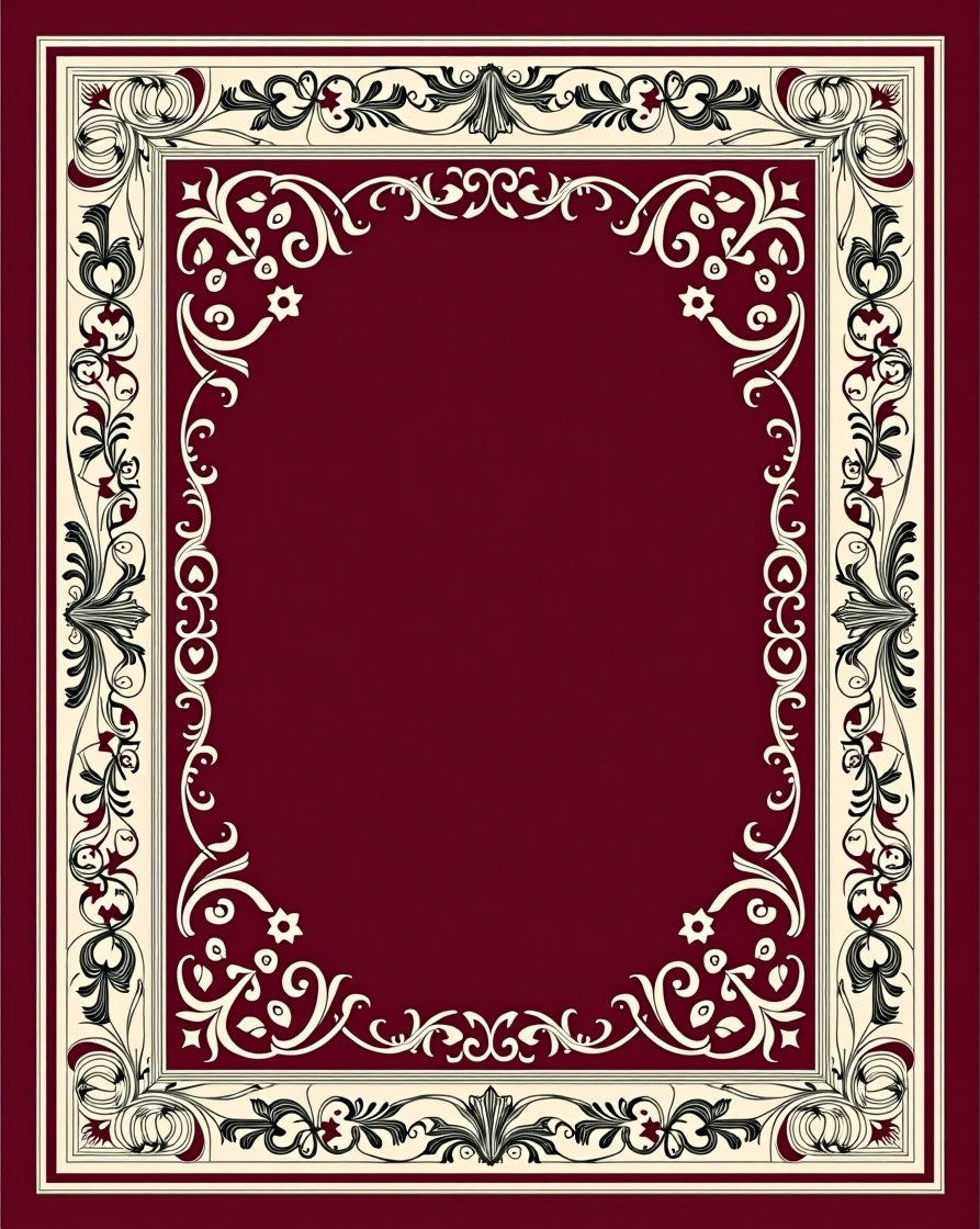 Classic Floral Border Design Rug
