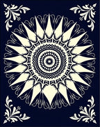 Mandala Floral Patterned Dark Rug