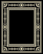 Cream Floral Star Accented Border Rug