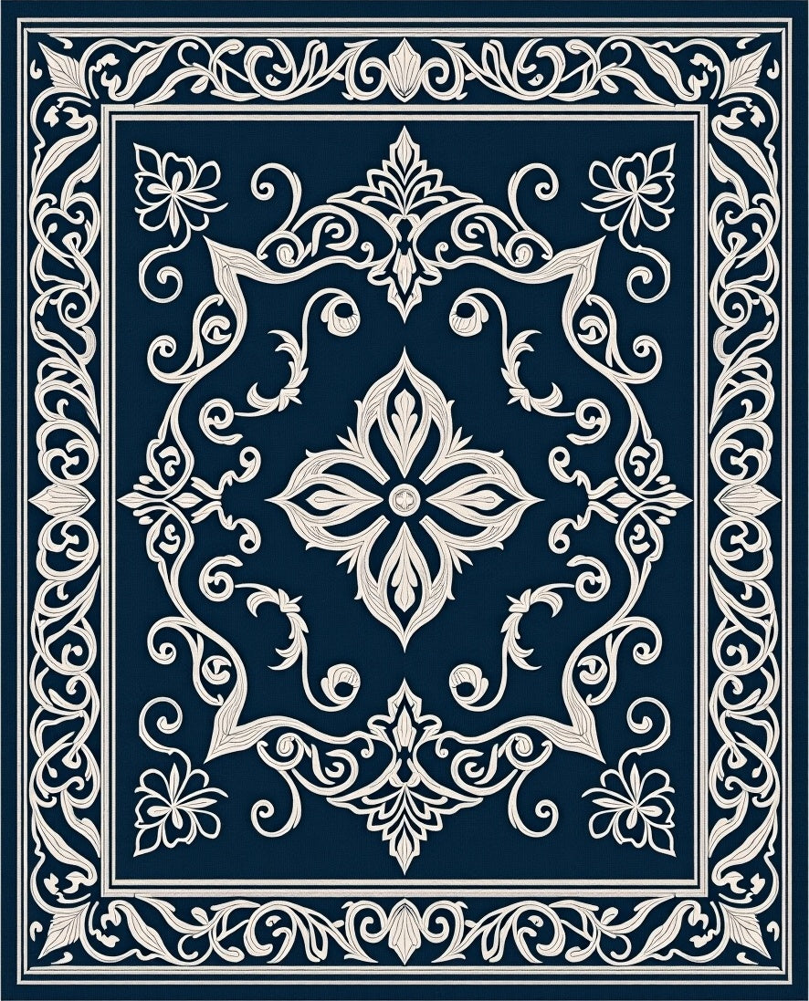 Classic Floral Border Medallion Rug