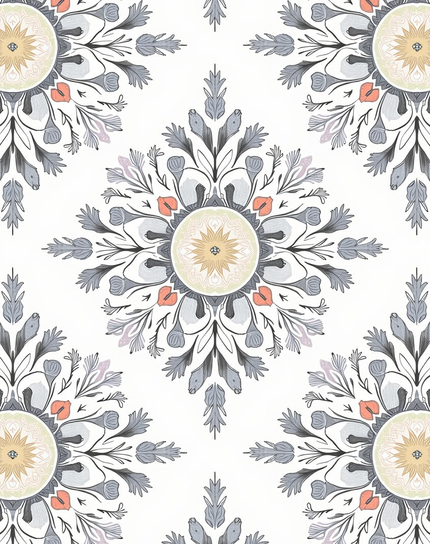 Mandala Floral Botanical Charm Rug