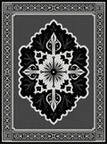 Ornate Black and White Graphic Medallion Rug