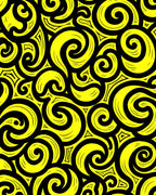 Bold Yellow Swirl Abstract Pattern Rug