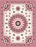 Pink Floral Mandala Pattern Rug