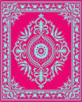 Vibrant Floral Scroll Pattern Rug