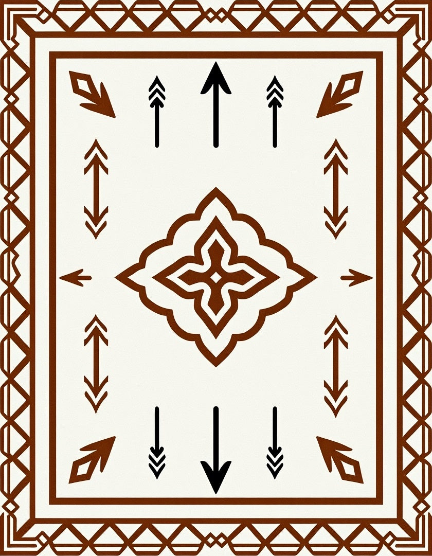Geometric Arrow Central Motif Rug