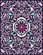 Ornate Floral Swirls Pattern Rug