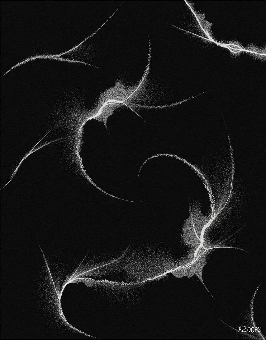 Abstract White Swirls Dark Background Rug