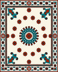 Centered Mandala Floral Bordered Design Rug