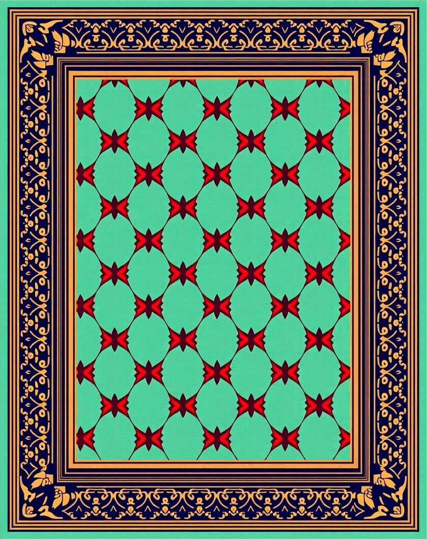 Maroon Red Diamond Pattern Rug