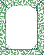Green Leaf Vine Border Rug