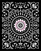 Intricate Floral Mandala With Pink Accents Rug