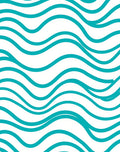 Teal Wave Abstract Pattern Rug
