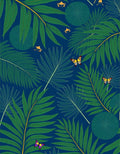 Green Palm Leaves Golden Camel Print Rug