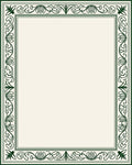 Elegant Dark Green Floral Border Design Rug