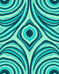 Aqua And Teal Swirl Pattern Rug