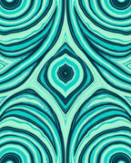 Aqua And Teal Swirl Pattern Rug