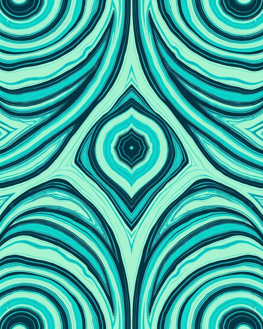Aqua And Teal Swirl Pattern Rug