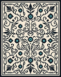 Classic Floral Vine Arabesque Pattern Rug