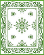 Elegant Green Floral Scrollwork Design Rug