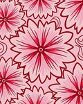 Pink Flower Outline Pattern Rug