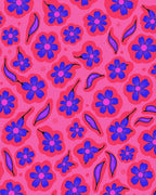 Vibrant Floral Patterned Pink Design Rug