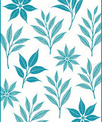 Teal Botanical Pattern Design Rug