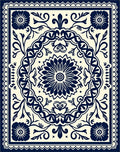 Floral Medallion With Contained Vines Rug