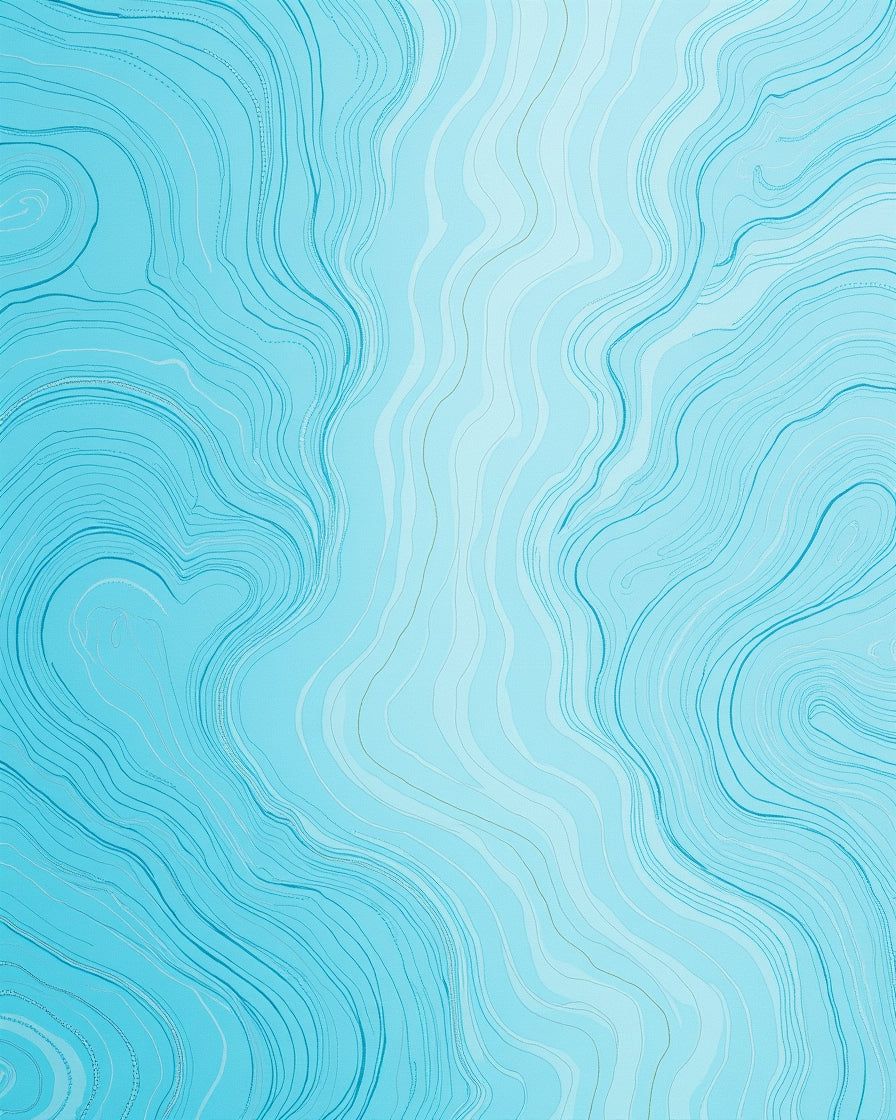 Oceanic Wavy Style Lines Rug