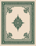 Elegant Green Floral Inlay Rug