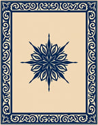 Ornate Blue Starburst Trellis Rug