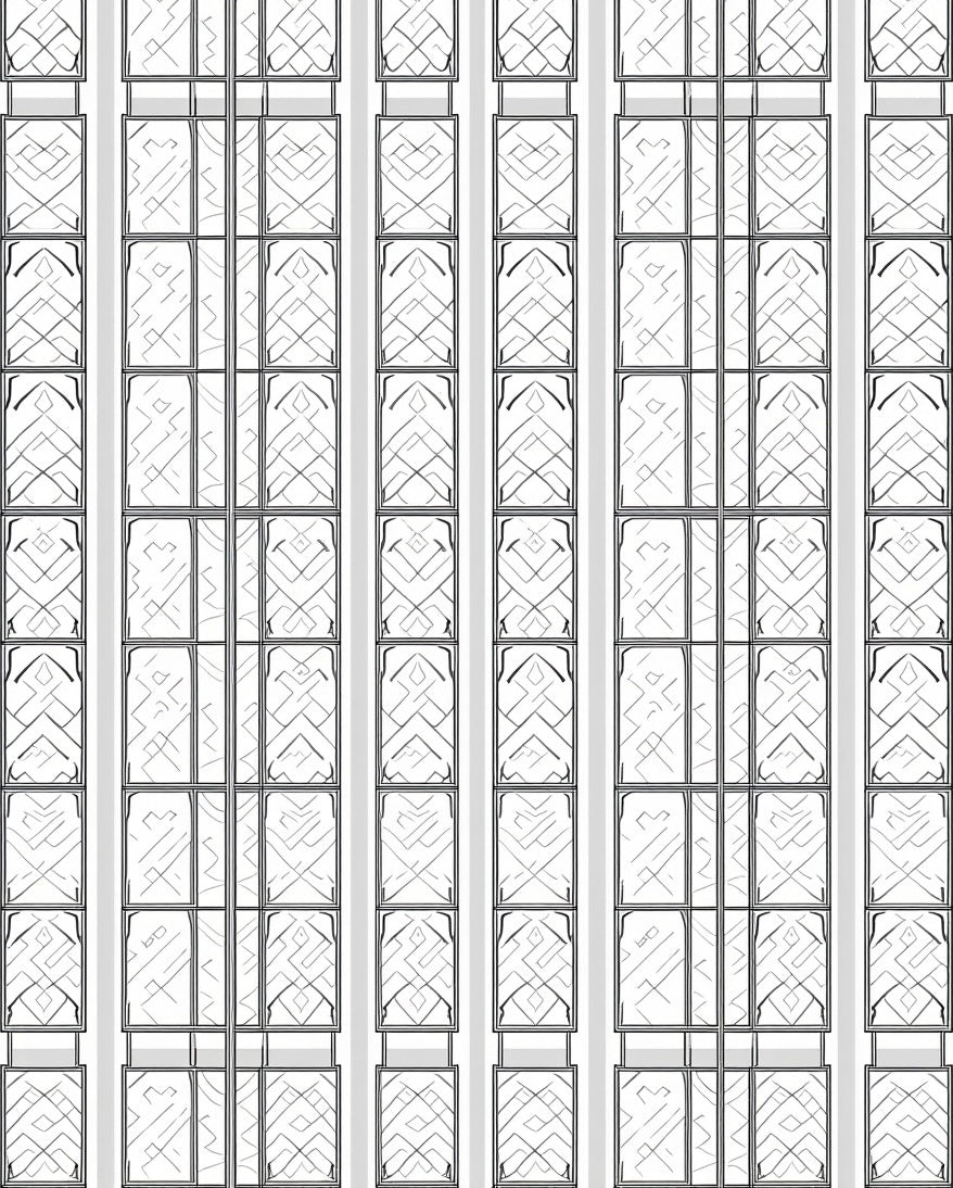Linear Geometric Grid Pattern Rug