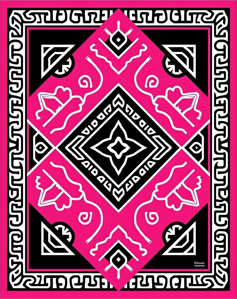 Bold Geometric Symmetry Pattern Rug