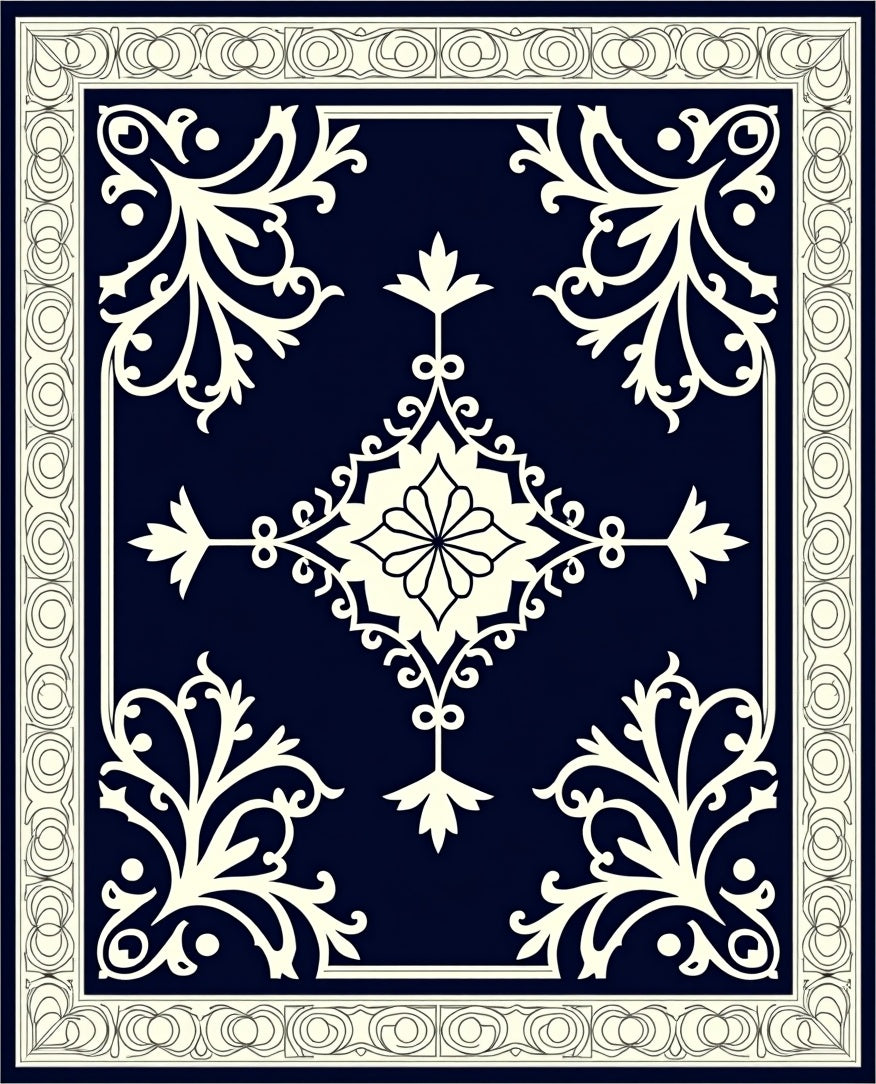 Classic Floral Lace Inspired Design Rug