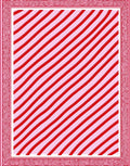 Red Pink Diagonal Stripe Border Rug