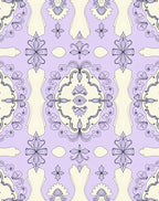 Elegant Lavender Floral Symmetry Rug