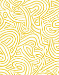 Yellow Abstract Flow Pattern Rug