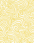 Yellow Abstract Flow Pattern Rug