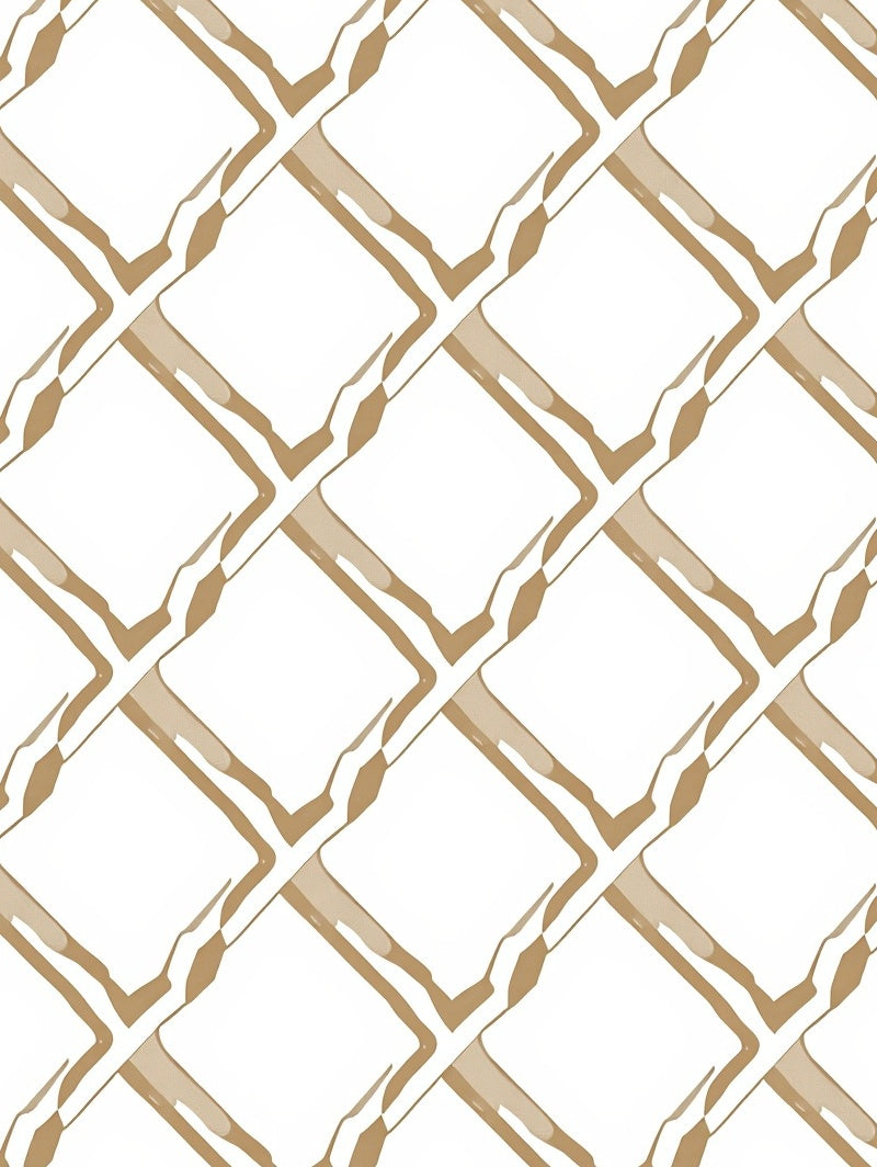Gold Outline Diamond Pattern Rug