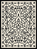 Black White Intricate Geometric Pattern Rug
