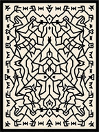 Black White Intricate Geometric Pattern Rug