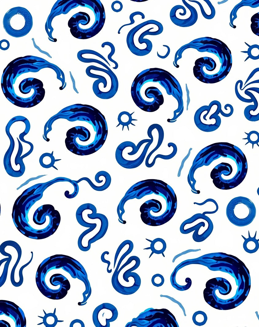 Deep-Sea Swirls Abstract Pattern Rug