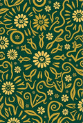 Whimsical Floral Swirls Pattern Rug