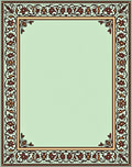 Ornate Floral Bordered Mint Rug