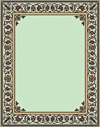 Ornate Floral Bordered Mint Rug