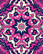 Vibrant Geometric Swirls Mandala Rug