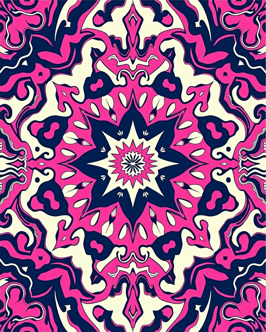 Vibrant Geometric Swirls Mandala Rug