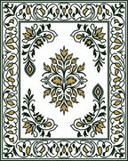 Elegant Golden Leaf Floral Design Rug